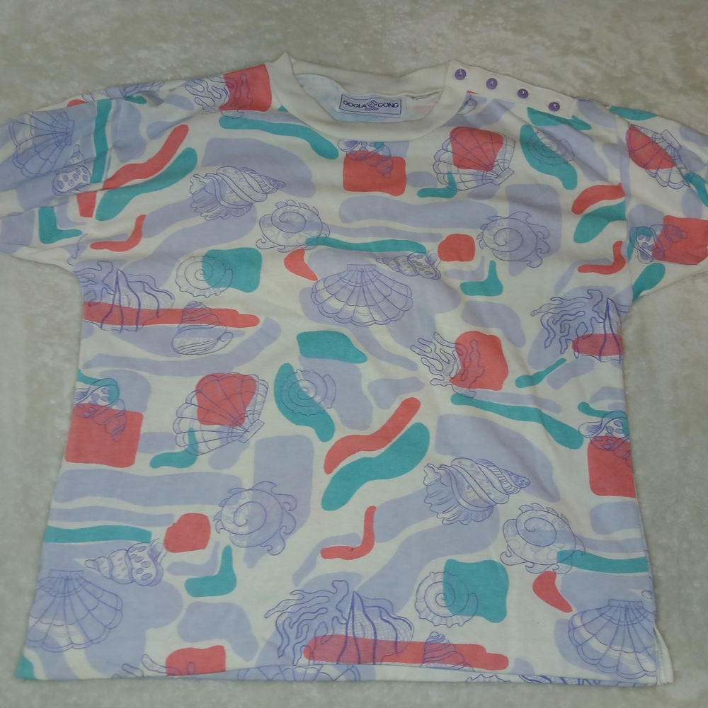 Vintage Goola Gong Seashell Print Women's Tee